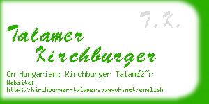 talamer kirchburger business card